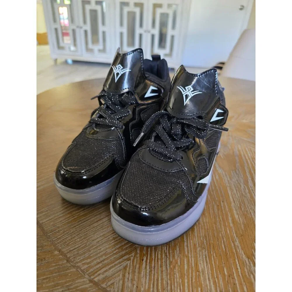 Big Kids Black Ainvlenan Light-Up Roller Sneakers‎ Skates, EU Size 35, US 4.5 B2